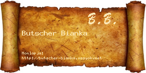 Butscher Bianka névjegykártya